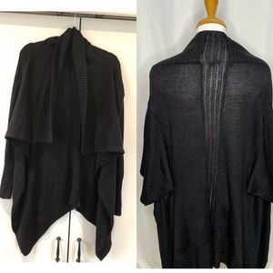 - Aritzia open drape silk blend black layering cardigan